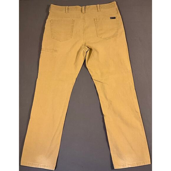 G.H. Bass Denim Straight Leg Cotton Pants, Men 38x32 Brown/Khaki Utility Jeans - Picture 2 of 10
